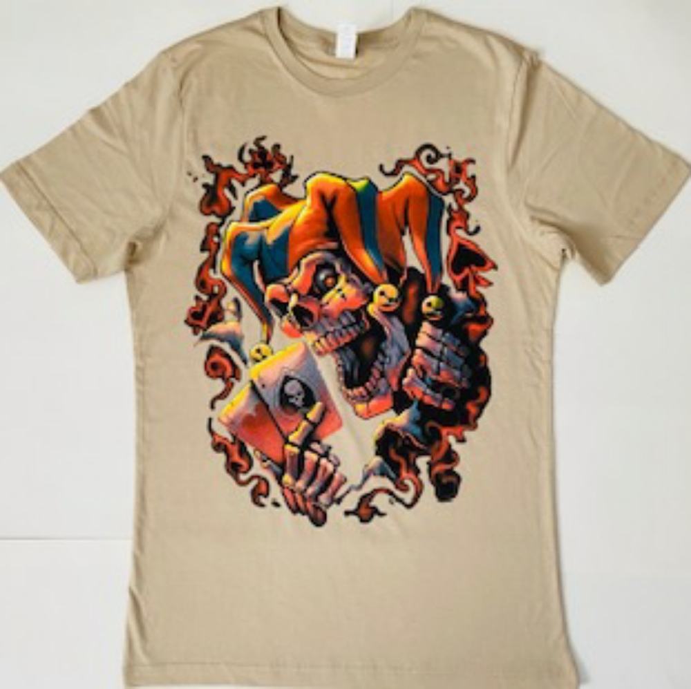 Joker skeleton clown graphic tee
